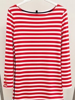 J.Crew Orange and White Striped Dress